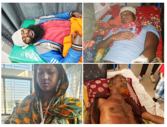 তালতলীতে ধান কাটায় বাধা দিতে গিয়ে একই পরিবারের চারজন কুপিয়ে জখম,টাকা মোবাইল লুট